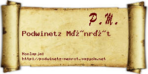 Podwinetz Ménrót névjegykártya